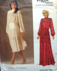 1591 ANTHONY LONG COLLAR MIDRIFF YOKE DIRNDL DRESS PATTERN 10